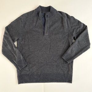 Raffi Cashmere and Wool Blend Quarter Zip Sweater - Size L - Mens